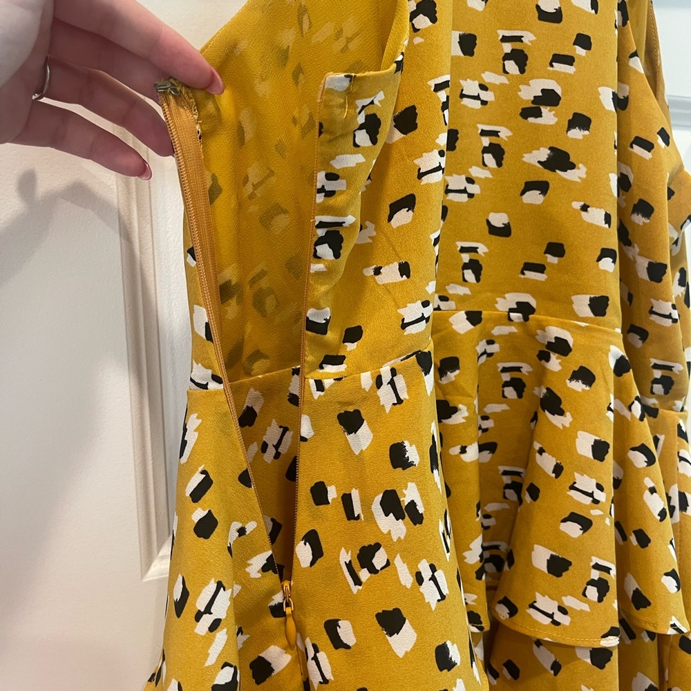 Vici Mustard Patterned Ruffle Camisole - image 4